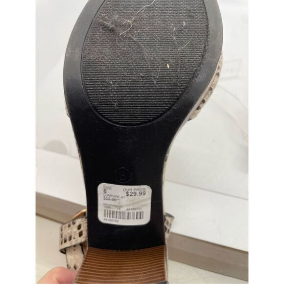 Cato Womens Open Toe Sandals Block High Heels Snake Pattern Shoes Size 8 - Picture 9 of 10